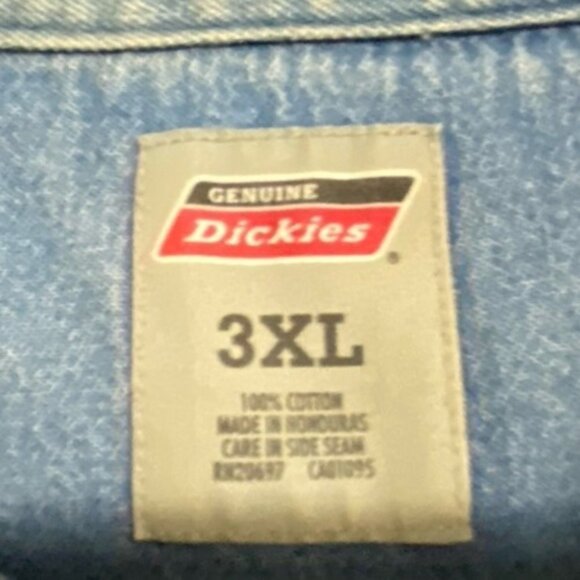 Dickies Short Sleeve Workwear Shirt Men's Size 3XL Faded Blue Denim Button-up - Picture 11 of 11